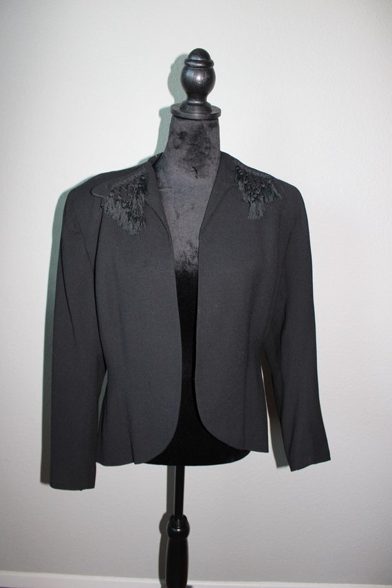 Vintage 1940s Tailored Wool Jacket with Shoulder … - image 8