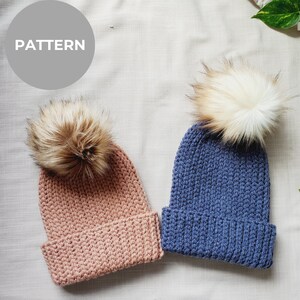Double brim hats, slouchy hats, unisex hats, wool winter hats, crochet beanie pattern, chunky beanies for family, double brim beanie