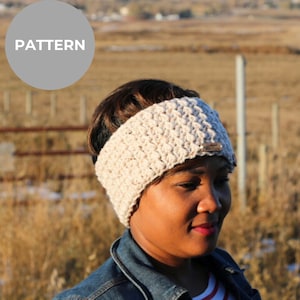 CROCHET PATTERN | Ella ear warmer | women handmade headband | Buttoned | textured headband | crochet headband pattern