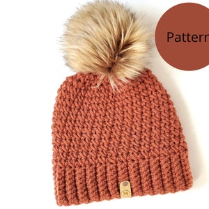 CROCHET PATTERN, Crochet Ribbed beanie pattern,  Bulky beanie pattern, Texture beanie pattern, wool hat, outdoor beanies