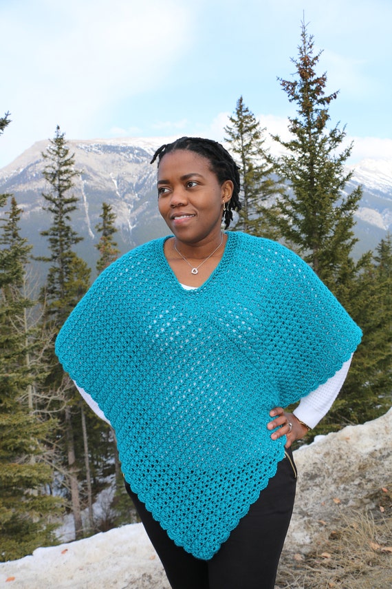 PONCHO CROCHET PATTERN | Crocheted Poncho, Crochet Pullover
