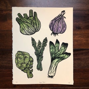 Bodies Like Oceans 3\u2013 Hand Carved Linoleum Block Print
