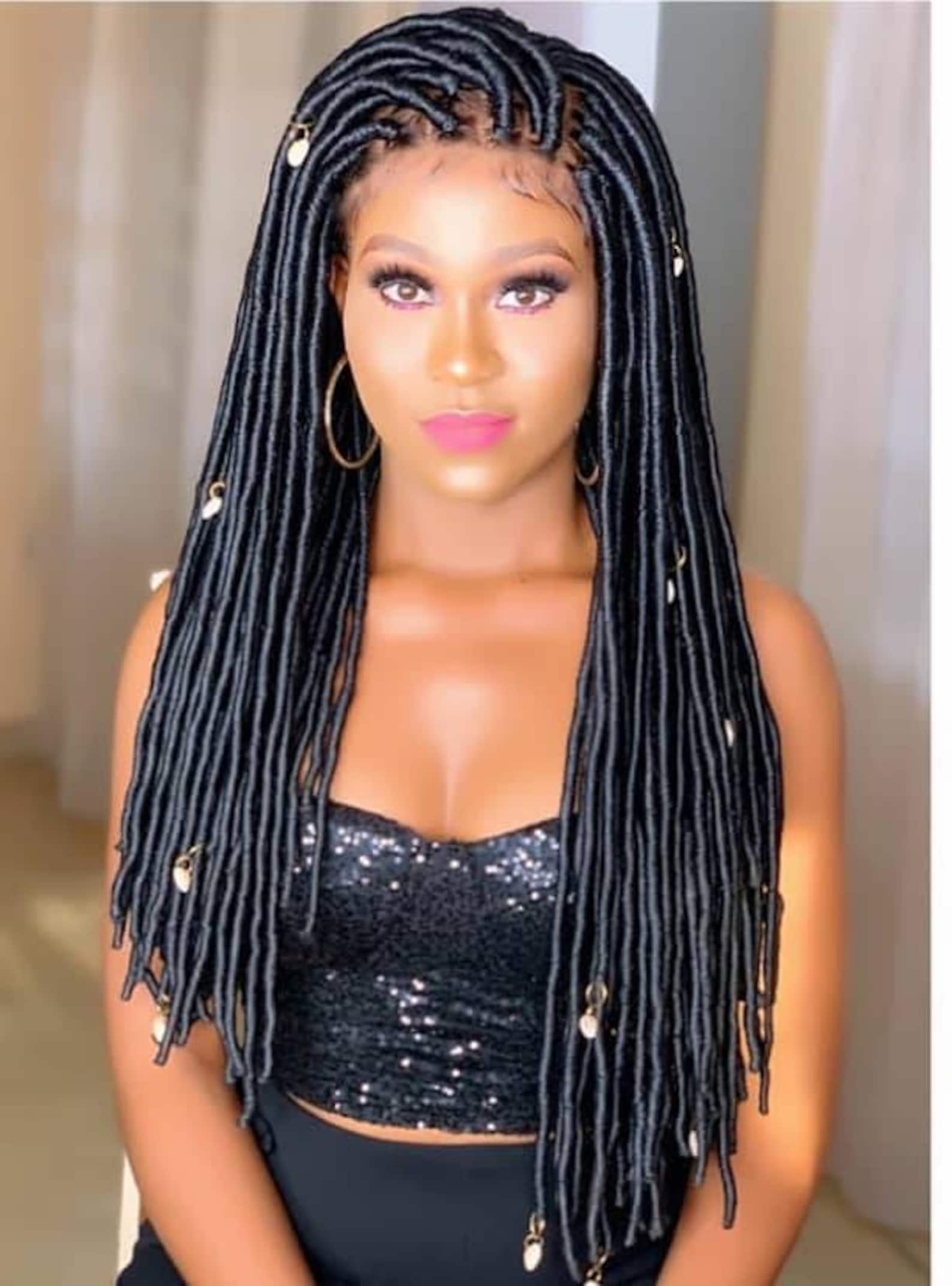 Faux locs Braided wigs Dread locs Goddess Braids Lace front Etsy