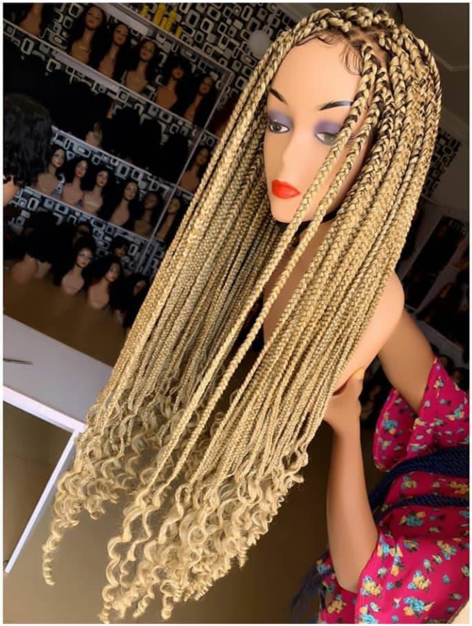 Gold BraidsBox Braids wig Braided wig Lace Front braids Etsy