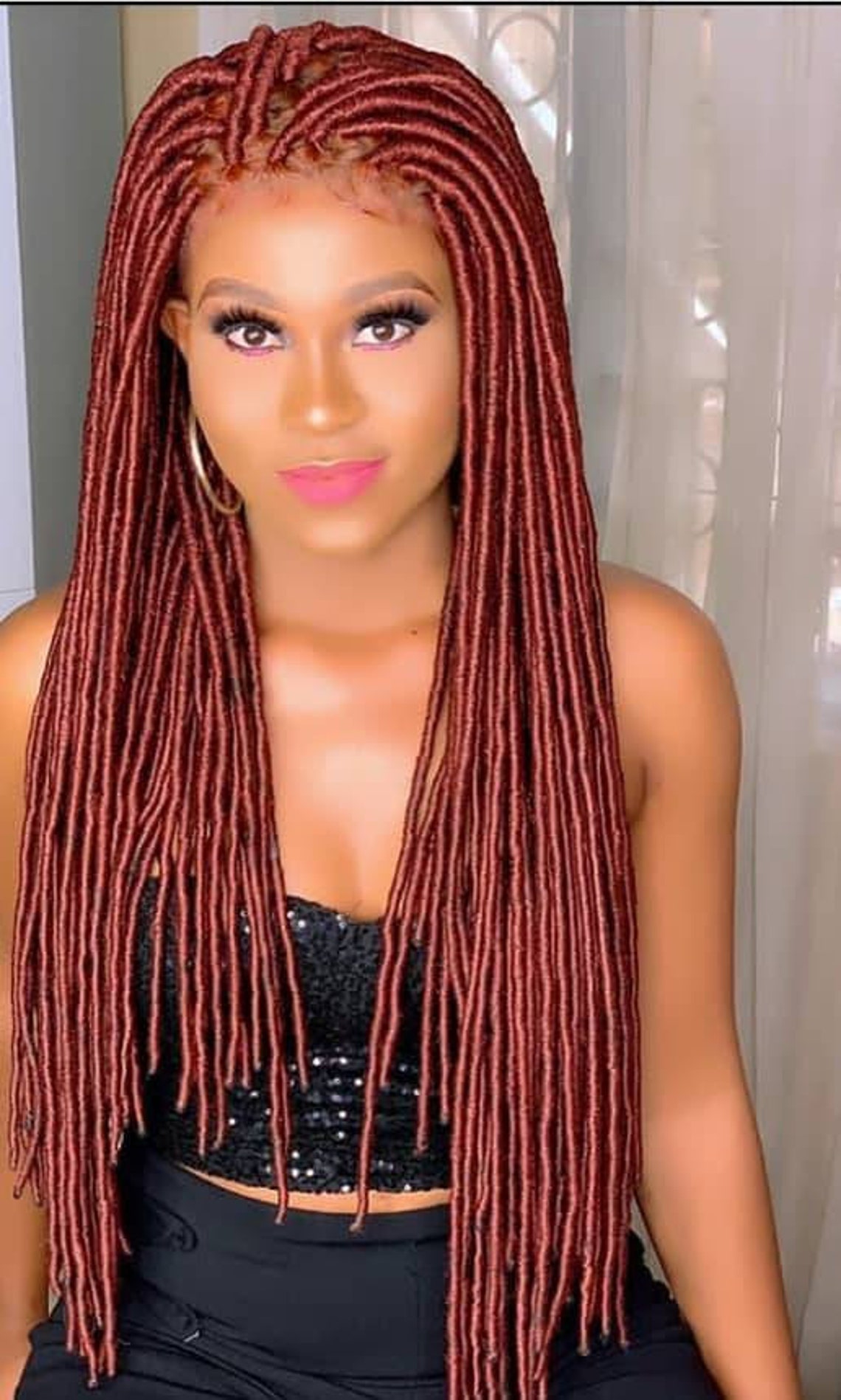 Faux locs Braided wigs Dread locs Goddess Braids Lace front Etsy