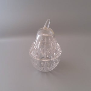 Mid century PBO lead crystal cut glass pear made in West Germany