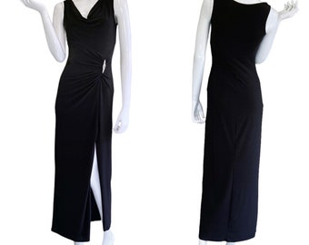90s Y2K Vintage Black Floor Length Dress Made by Cache