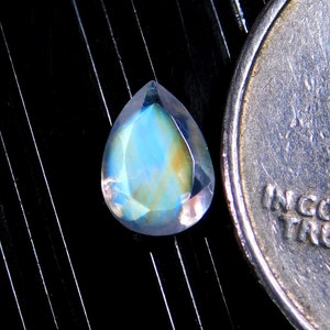 Super Top AAA+++Rainbow Moonstone Gemstone Faceted cut,Beautiful Multi flashy,100%Natural Rainbow,Pear Shape,Size7x5MM Calibrated,0.55Carat