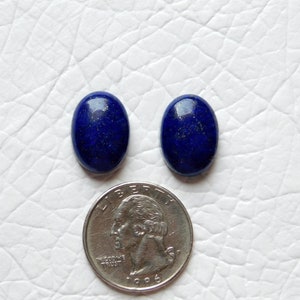 Lapis Lazuli Cabochon Gemstone, 100% Natural, AAA Quality, 2 Pieces, Size 18x13x6 MM Weight 29.00 Cts.