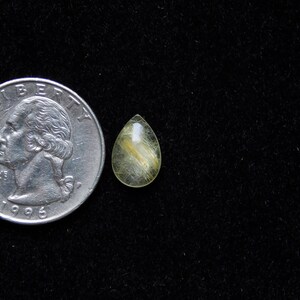 AAA Quality, 100% Natural Golden Rutilated Quartz Cabochon ,Size 12x8x4MM Calibrated Rutilated Quartz Gemstone ,Pear Shape cabochon,3.00Cts