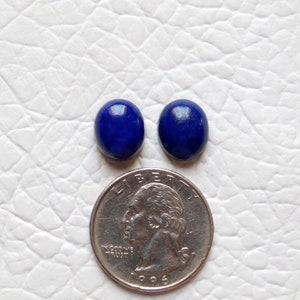 Top Quality Lapis Lazuli Cabochon Gemstone, 100% Natural, AAA Quality, 2 Pieces, Size 12x10 MM Weight 13.00 Cts.