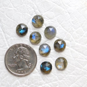 AAA + Kwaliteit, 5 stuks 100% natuurlijke Labradorite Edelsteen Rose gesneden ronde vorm, Size9x9MM, GekalibreerdFace Labradorite Sterk Flashy