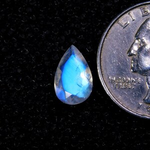 Super Top Grade Rainbow Moonstone Gemstone Faceted Cut, Awesome Stunning Blue flashy,100%Natural Rainbow,Pear Shape,Size12x7.5MM,2.00Carat
