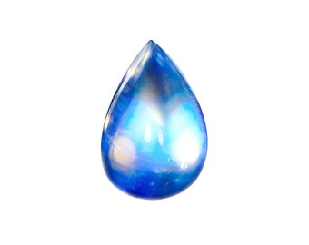 Regenbogen Mondstein, Super Top AAAA++++Grad Birnen Form Mondstein Cabochon, 100%Natürlich Designer Multi Blau Auffällig, Größe 9 * 6 * 4 MM, Gewicht 1.35Carat