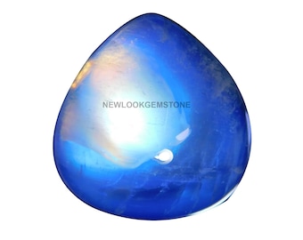 Regenbogen Mondstein Cabochon Edelstein Super Top AAAAAA+++++, 100% natürlich, schillernd schön blau auffällig, Herzform, Größe 16.5x16x11MM, 21.0Carat