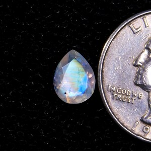 Super Top Grade Rainbow Moonstone Gemstone Faceted Cut,Designer Chatoyant Multi Flashy Rainbow, Pear Shape,Size9x7MM Calibrated,1.60Carat.