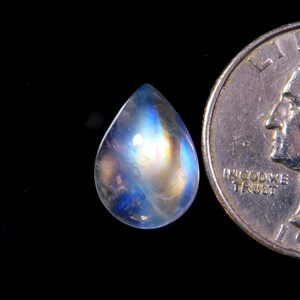 Top Grade Natural Rainbow Moonstone Cabochon Gemstone,Beautiful Designer Multi Flashy,Pear Shape,Size14x10MM Calbrated,7.00Cts,Jewelry Stone
