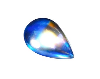 Regenbogen Mondstein Edelstein, Super Top AAAA++++ Grade, Birnenform, 100% natürlich Designer Multi Blau Auffällig, Größe 9x6x4MM, 1.45 Karat, Schmuckstein.
