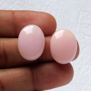 AAA +++ Bestnote Pink Opal Cabochon Edelstein, 100% natürlich, ovale Form Größe 20x15 mm kalibriert, 28,00 Karat, passender Paar Ohrring Schmuckstein