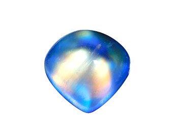 Regenbogen Mondstein, Super Top AAAA++++Grad Herzform Mondstein Cabochon, 100%Natürlich Designer Multi Blau Auffällig, Größe 10 * 9 * 6 MM, Gewicht 4,1Karat