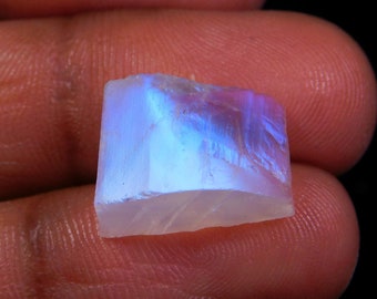 AAAA++++ Super Top Roher Regenbogen Mondstein Rohstein, Rohe Scheibe Rohstein, Schöne Blaue auffällige Rohe Rohe Rohe, 100% Natürliche Rohe Regenbogen