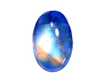 Regenbogen Mondstein Cabochon, Super Top AAA+++Grade, ovale Form, 100% natürlicher multi blauer auffälliger Edelstein, Größe 11X7X5MM, 3.15 Karat, Schmuckstein.