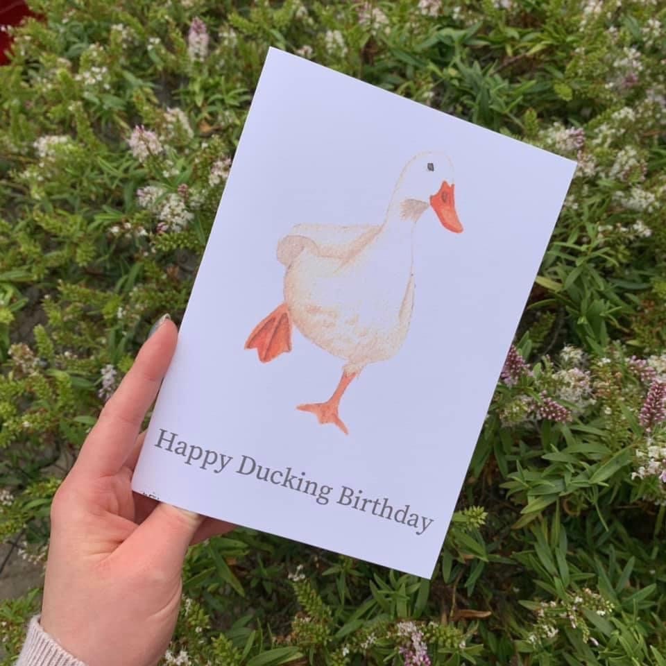 Ente Geburtstagskarte happy Ducking Geburtstag Etsy