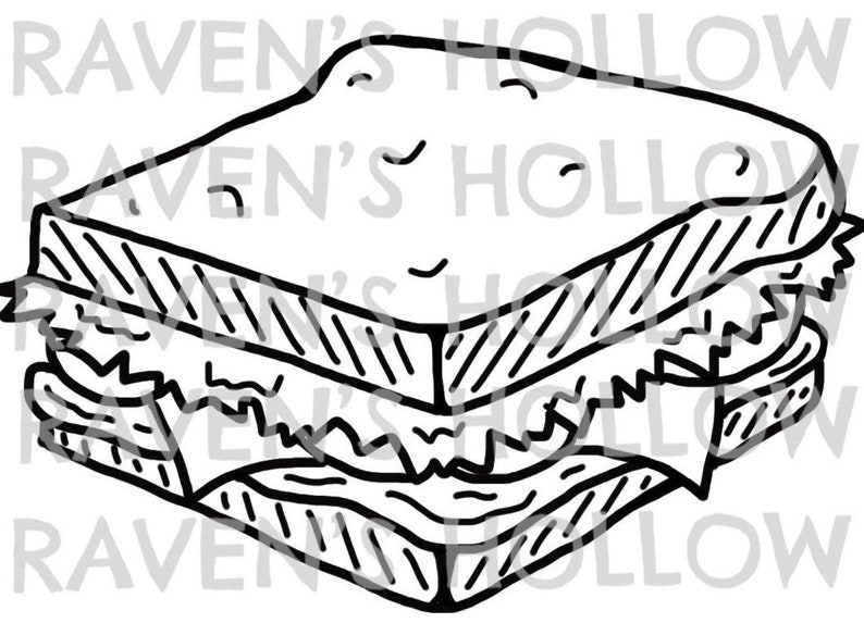 Sandwich Graphic, SVG PNG JPEG Dxf Digital Download, Sarnie Vinyl