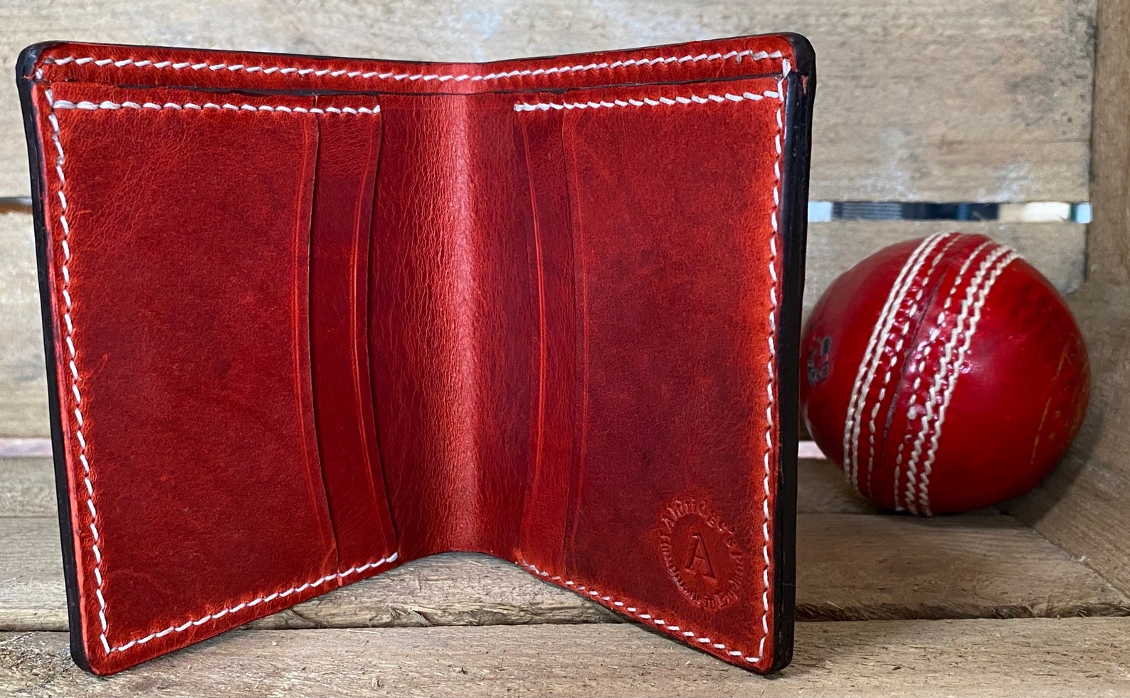 Leather Cricket Ball Wallet the Opener Gents Etsy