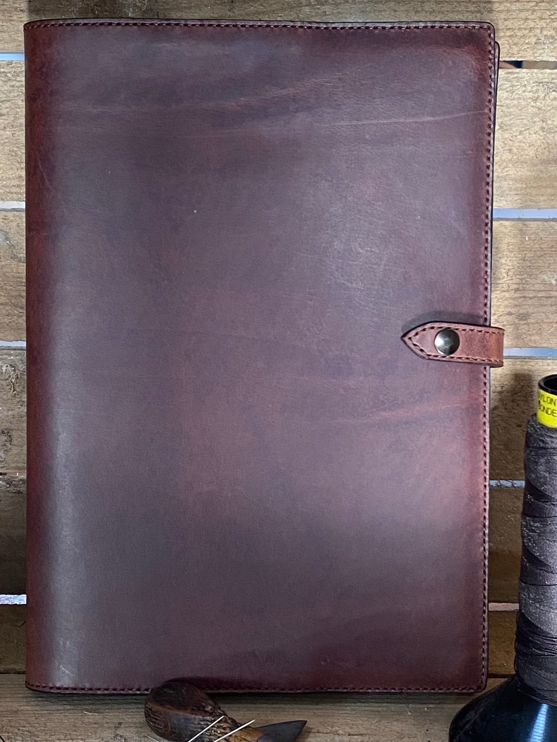 Leather A4 Notebook Cover leather journal cover Chocolate Etsy