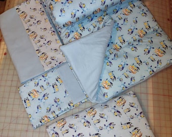 Bluey- 100% cotton OVER 30 patterns Crib Sheet Bluey cartoon - Sheet -  fitted sheet - Blanket - Pillow Case - Curtain   READ BELOW