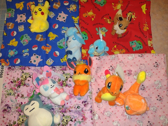 Pokemon Lovey Blanket Set Baby Blanket Carry Blanket Crib Blanket YOU CHOOSE Material Plushy and Minky Color Etsy Canada