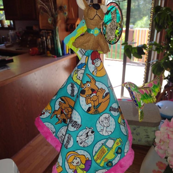 Scooby doo Lovey Blanket set, Scooby Doo baby blanket Scooby doo carry blanket Scooby Doo crib blanket CHOOSE material, plushy, minky color