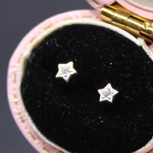 Winzige CZ Stern Ohrstecker in 925 Sterling Silber Ohrstecker