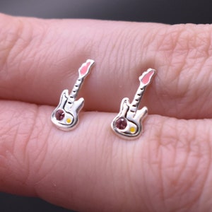 Guitar earrings studs best sale