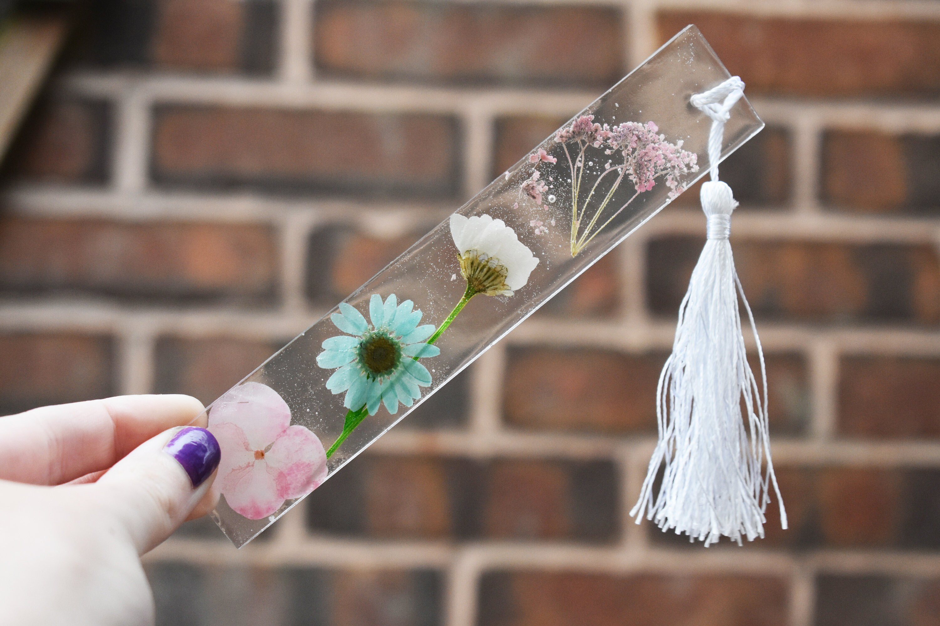 Dried Flower Bookmark Clear Resin Floral Book Accessory Book Etsy