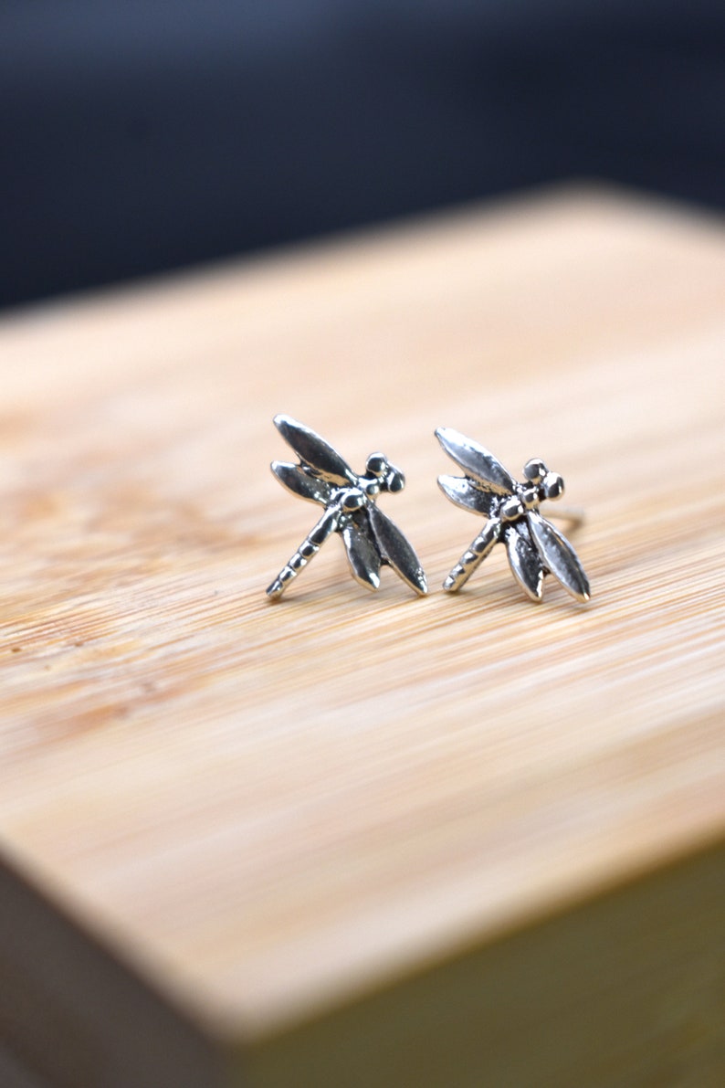 Dragonfly Sterling Silver Stud Earrings image 9