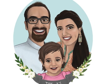 Couple Portrait, Family Portrait, Portrait from Photo, Custom Portrait, Personalised Portrait, Personalized Portrait, Digital Portrait, Gift