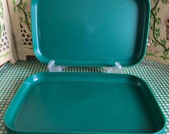 Vintage Tupperware 8 Inch Square Luncheon Plates in Harvest  Colors: Dinner Plates