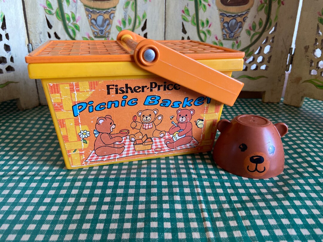 Vintage Fisher Price Picnic Basket Etsy