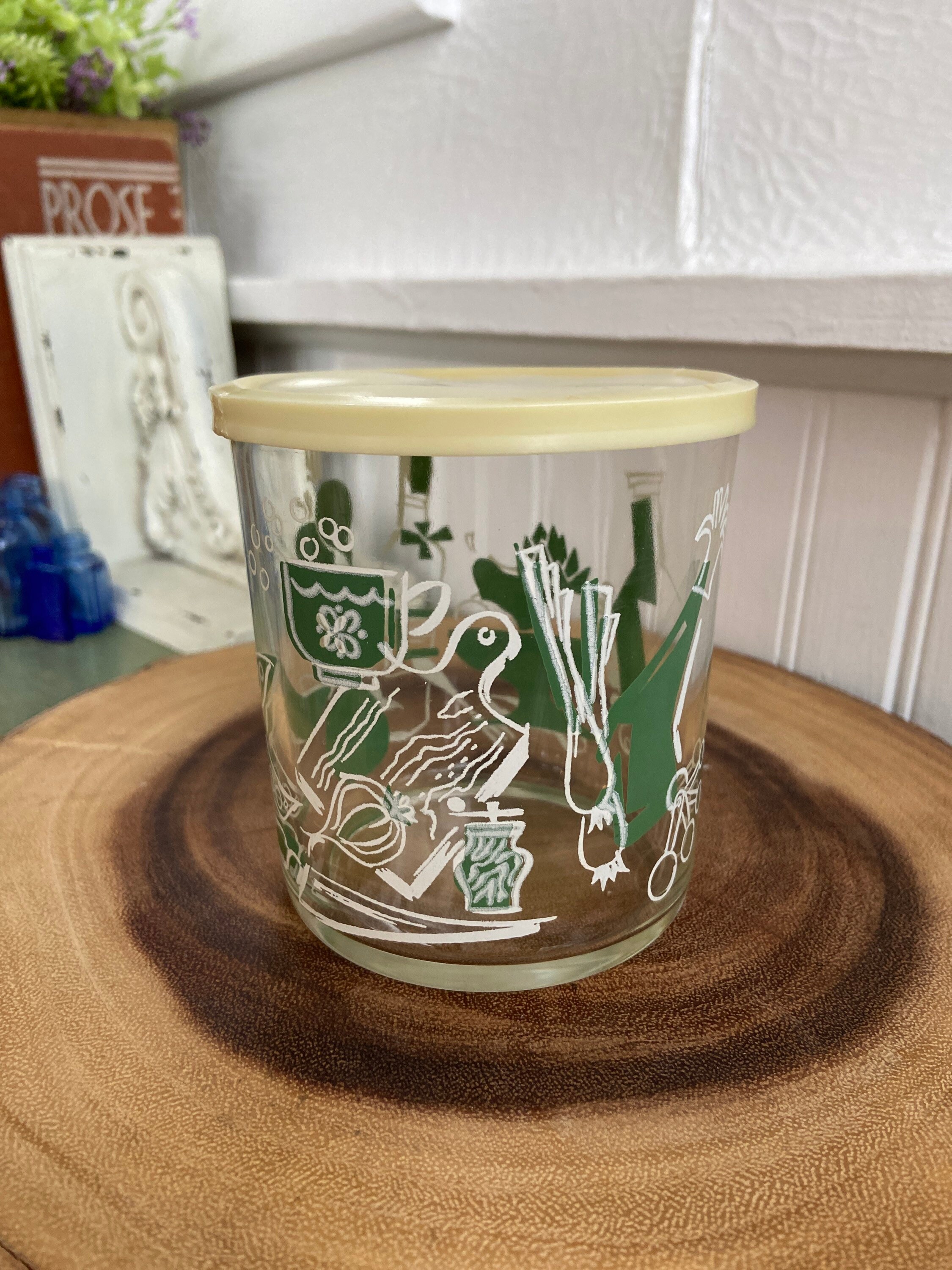 Vintage Hazel Atlas Sour Cream Jar With Lid Etsy