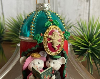 Vintage Enesco Acogedor Ratón Cascanueces adorno