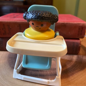 Vintage Fisher Price high chair and little person