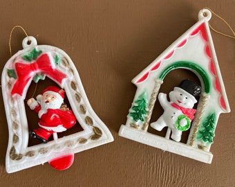 ヴィンテージのクリスマスオーナメント5個セット☆薄ガラス