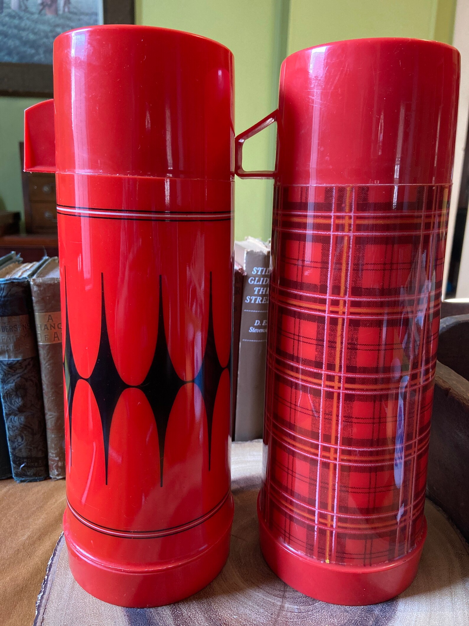 Vintage Aladdin Thermos Bottles Red Etsy