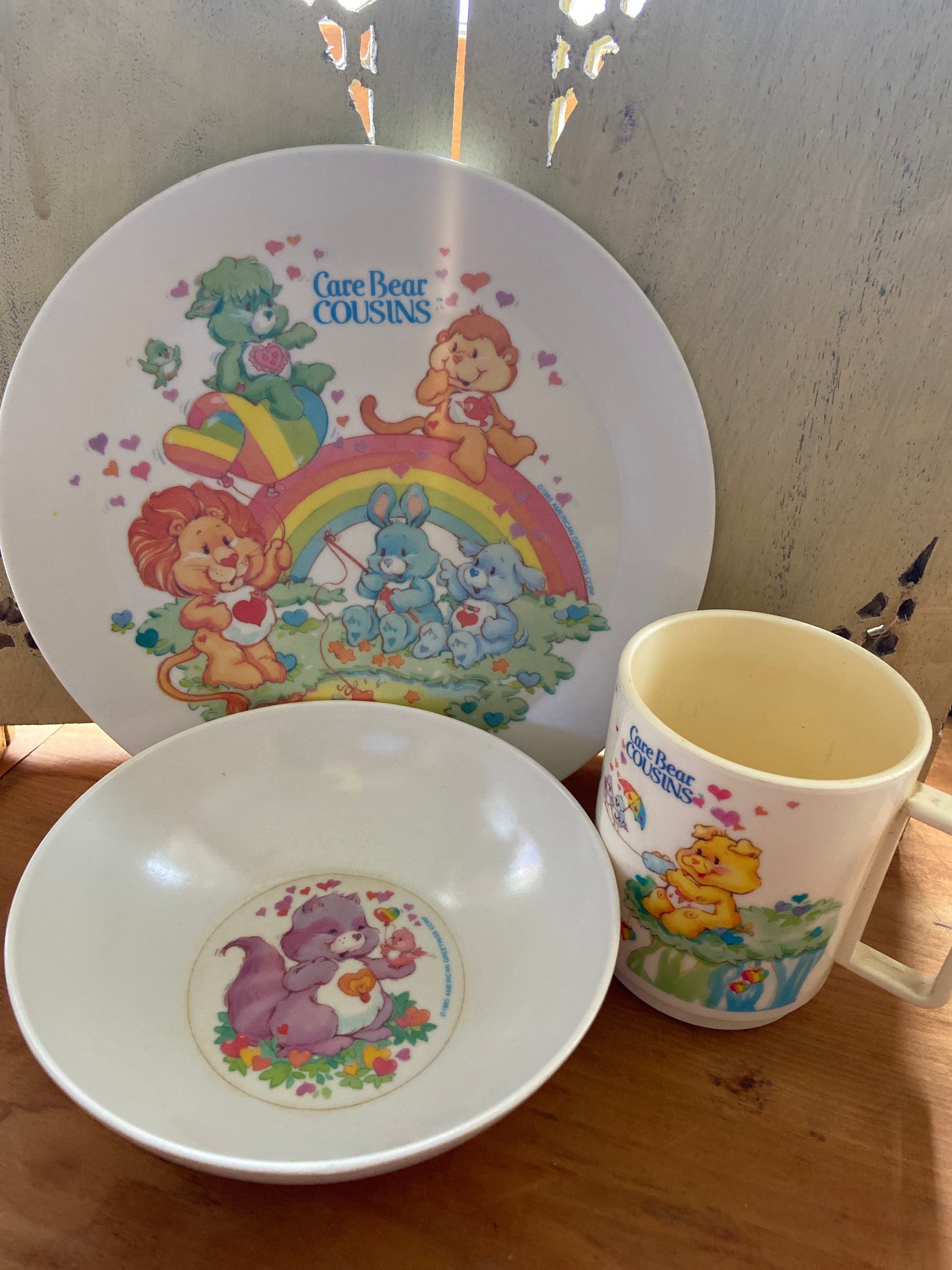 Vintage Care Bear Cousins child dinnerware set | Etsy