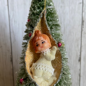 Vintage Christmas ornament snow baby