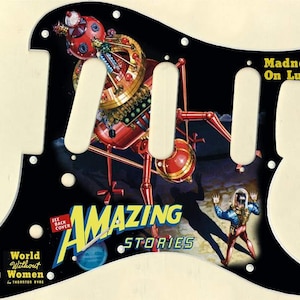 Custom Graphical Pickguard to fit Fender Strat Stratocaster Madness on Luna