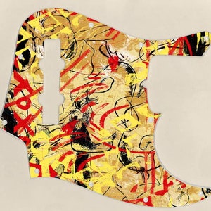 Custom Graphical Pickguard to fit Fender J Bass Jazz Bass Abstract 1