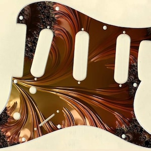 Custom Graphical Pickguard to fit Fender Strat Stratocaster Fractal 3